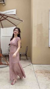 Dressfriends.bybf Belle Dress เดรสยาว คอวี Luxurious Silk Satin ชายกระโปรงหางปลา เก๋ หวาน ครบ