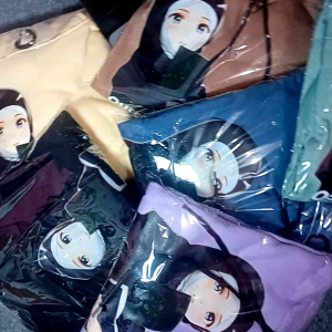 Sweater Hoodie Anak Perempuan Anime Hijab lucu Putih Smooth Fleece usia 4 sampai 15 tahun  Fashion