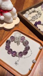 DIY 紫兔毛水晶 15.6mm， DIY Purple Rabbit Hair Crystal 15.6mm