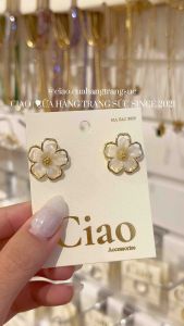 Khuyên tai bông tai mạ bạc S925 thiết kế hình hoa mai nữ tính Blossom Ciao