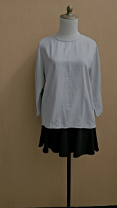 atasan wanita abu muda pastel L cewek blouse santai