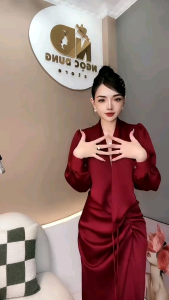 Sét Áo Thắt Dây Chéo Eo Kèm Chân Váy Xẻ Tà Sang Chảnh Chất Phi Thái Cực Đẹp 5 Màu Đen Đỏ Cam Xanh Trắng - mẫu HOT siêu sang quý phái