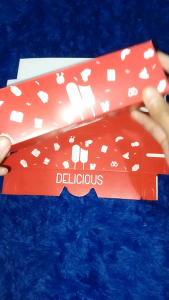 50 PCS Paper Food Box Box Kertas Untuk Sosis Bakar Corndog Motif Warna Merah