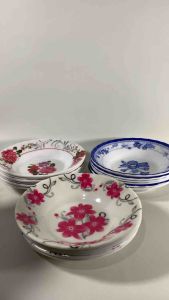 (6 pcs / 1 lusin) - DS6 Piring Tatakan Gelas Melamine Motif Bunga 6 inch / 15 cm Tatakan Gelas Melamin Piring Tatakan Melamin Piring Sajian Kecil