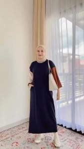 DRESS ABG KEKINIAN CASUAL KEREN TRENDY KECE BADAI BAHAN LEMBUT TEBAL LENGAN 3/4 MUAT BB 49-80 KG