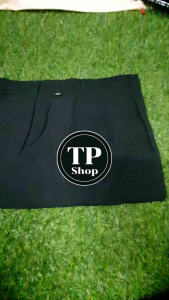 กางเกงนักเรียนขาสั้นสีดำผ้าโทเรราคาโรงงาน คุณภาพดี ใช้งานง่ายรีดง่ายเป็บจีบ ราคาประหยัด มีไซส์ตั้งแต่ 12×22 จนถึง 21×40