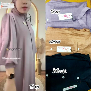 ameena dres /gamis polo linen ld 110 pb 138/139