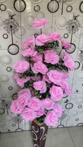 Bunga Mawar Artifisial Tinggi 110cm Fullset untuk Sudut Ruangan - Mawar50