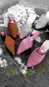 sepatu sandal wanita rajut terbaru hak 4cm