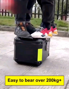 45L Motorcycle Top Box Motorcycle Trunk Luggage storage box Oversize Tail box WITH Eflective Strip