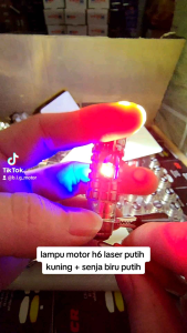 Lampu Motor Depan Led H6 Laser Putih Kuning + Senja Biru Metah Variasi / Lampu Led H6 D3 High Low
