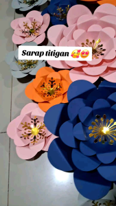 8x8ft Paper flowers 176pcs wall backdrop ready to decorate