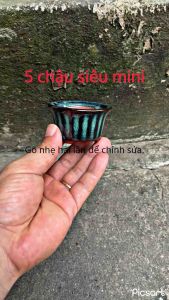 Thanh lý 5 chậu siêu mini xanh ngọc men hoả biến