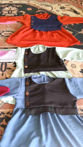 Atasan Anak Perempuan Terbaru Crinkle Airflow Motif kancing Tops FashionKorean StyleResleting belakangTangan Karet 5-12 Tahun.. Cantik