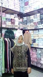 Kelvin Collection - Vest Tille Tali Premium/Vest Tulle Tali/Lace Tille Rompi Wanita/Outer Rompi Brukat