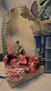 Cermin bunga aesthetic hiasan meja dan hadiah gift