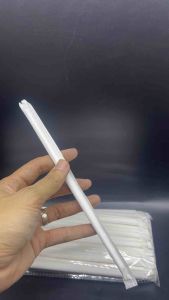 50pcs White Paper Straw Individually Wrapped and Non wrapped 7.75 inch height x 6mm Hole
