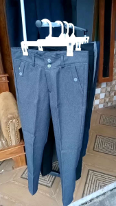 Celana Kantor Formal Wanita Slimfit Bahan Dasar Kain Woll Street