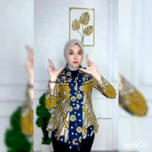 Batik Abidzar Atasan Batik Wanita Baju Batik Wanita  Batik Kerja Batik Modern Blouse Batik Terlaris