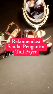 GHAZIA - 513 Sepatu Sendal Tali Pengantin High Heels 5cm Payet Wanita Pesta Pantofel viral fleksibel teracota elegant