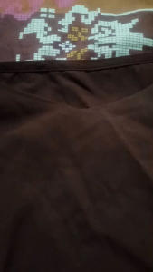 Brown Ruffle Dress BELOW KNEE LENGTH