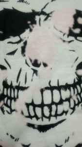 Black Graphic Bleach Design Short Sleeve Shirt