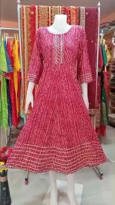 ✈️Anarkali kurta ชุดอนากาลีนำเข้าจากอินเดีย งานมัดย้อมสไตล์ไม่ซ้ำใคร สินค้าพร้อมส่ง