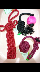 Chew Teeth Clean toys Grinding Teeth Training Fun Playing Cotton Rope Ball Puppy Toys