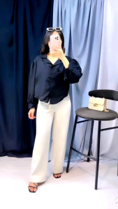 ATASAN KEMEJA CROP PUFF CHIA LENGAN PANJANG BAJU CROP ATASAN WANITA BLOUSE CROP ATASAN WANITA SEHARI HARI