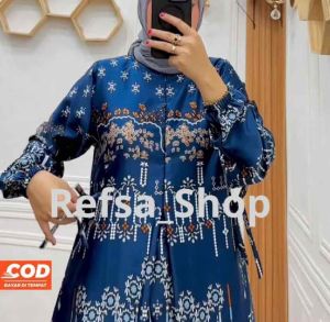Drees Motif Fuji Terlaris | Gamis Silk Premium | Ready Gamis Motif Terbaru | Busui Friendly