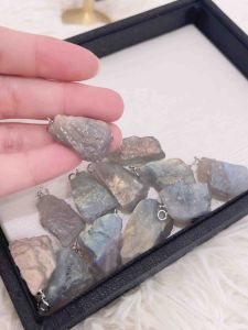 Pendant Raw Labradorite With Strong Sheen Pendant or Keychain