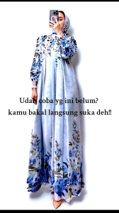 Gamis Set Hijab Kekinian All Size Motif Bunga Gamis Wanita Dewasa Dress Kekinian