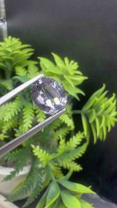 VVS 2Cts Oval Cut Grey 7.4x8.8mm Natural platinum Spinel Loose Gemstone Sri Lanka