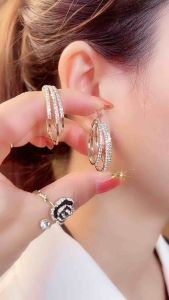 (Bebas beli 2 dapat bonus) H-Girl888 COD A157 Anting ring 3 cakep titanium wanita Korea original