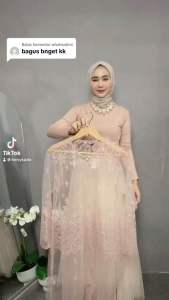 long tunik outer brokat / outer kondangan brokat bordir