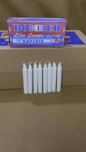 20 Pack Lilin Lampu Putih Cap Kapinis Jumbo Tipe Bomber - 8 Isi 8 Batang x 20 Pak Mati Lampu Murah Candle Grosir (Karton)