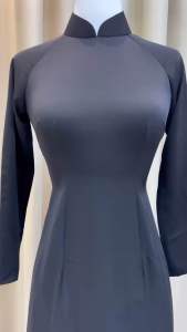 ÁO DÀI NỮ LỤA ĐEN TRƠN CAO CẤP FROM TRUYỀN THỐNG MẶC ĐI TIỆC ĐI CHƠI CHỤP ẢNH