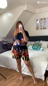Plus Size Casual Challis Coords - Free Size Medium to 2XL - Challis Fabric
