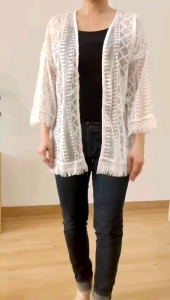 ●ECLAIRE● 003 Cardigan Kardigan Outer Lace Brokat Brukat Lengan panjang Longsleeves Kasual Casual Pantai Santai Liburan Import 25530