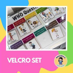 Interactive Velcro Worksheet | Busy Book - WH Questions WHO Questions WHEN Questions WHY Questions