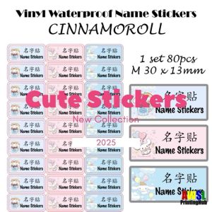 Name Stickers M 30x13mm (80) Girl Cartoon Stickers Waterproof Stickers