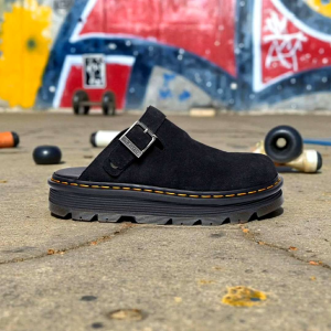 Sandal Docmar Slingback Zebzag platform Black Suede