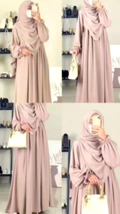 Gamis free hijab DK terbaru gamis cringkel premium