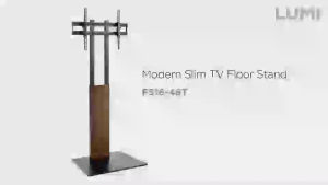 ขาทีวีคุณภาพสูง งานเหล็กหนา สีไม้ MODERN SLIM TV FLOOR STAND For most 32"~60" TVs ขาทีวี แบบตั้งพื้น แข็งแรงสีดำ สีไม้ ออกใบกำกับภาษี ได้