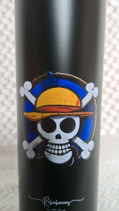 Tumbler Thermos life non-Led hitam polos | custom Anime OP Monkey D Luffy