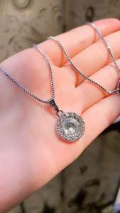 KALUNG SILVER 925 TITANIUM PERAK CELI BERLIAN PERMATA PERHIASAN FASHION WANITA ANTI LUNTUR