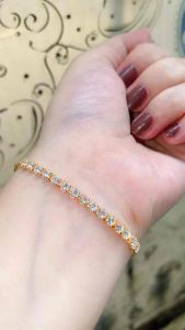 Gelang Emas Titanium Xuping Gold Serut Permata Full Perhiasan Fashion Wanita Anti Karat Anti Luntur