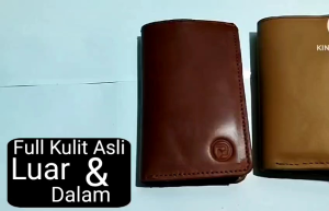Dompet Panjang Pria Wanita Kulit Asli / Dompet Panjang Lipat Dua Kulit Asli Luar Dalam