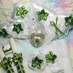 7in1 wedding accessories w/motif(ring pillowarras pillowarras w/coin2nd veilcordgarter leg and 2candles)
