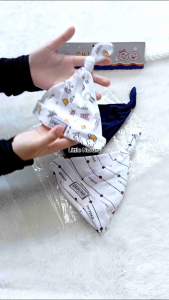 3 Pcs Topi Kupluk Bayi Baru Lahir Topi Bayi 0 - 3 Bulan Navy Series